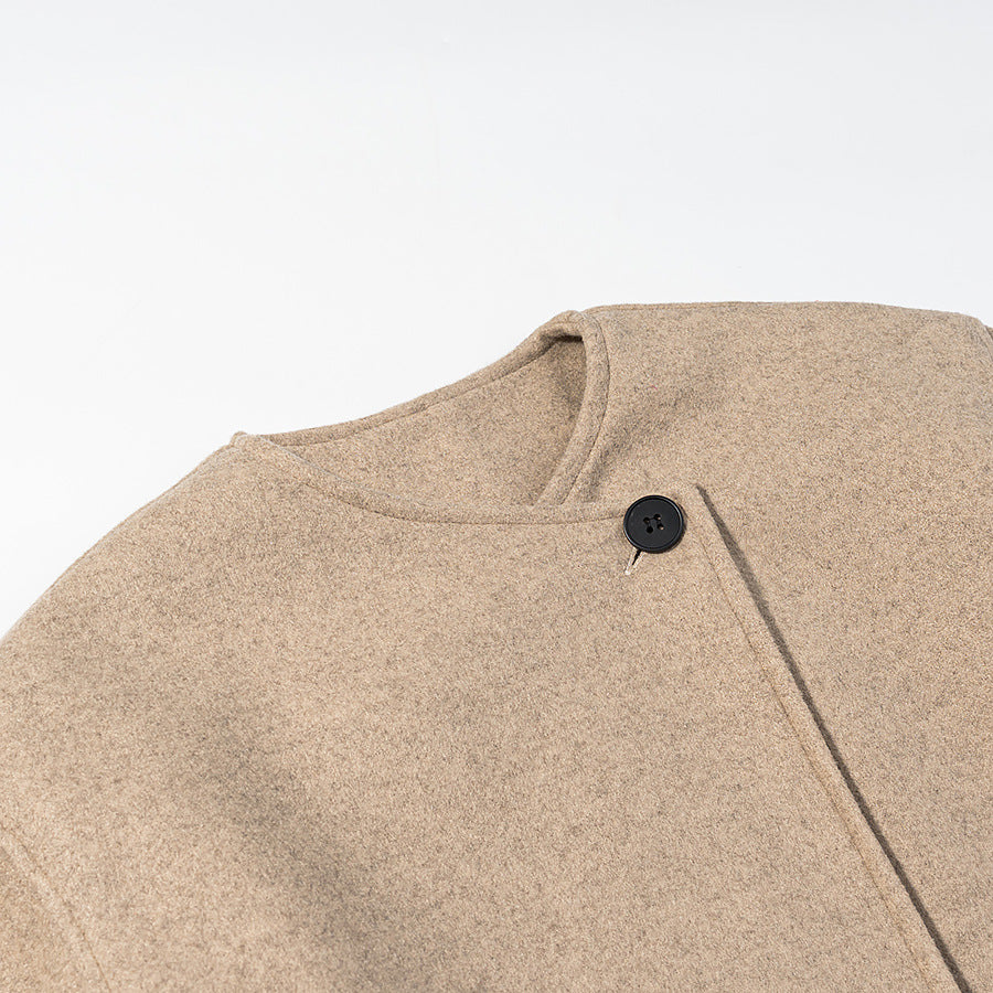 Damen Kurzer Boxy-Wollmix-Blazer mit asymmetrischer Knopfleiste Echo Archiv