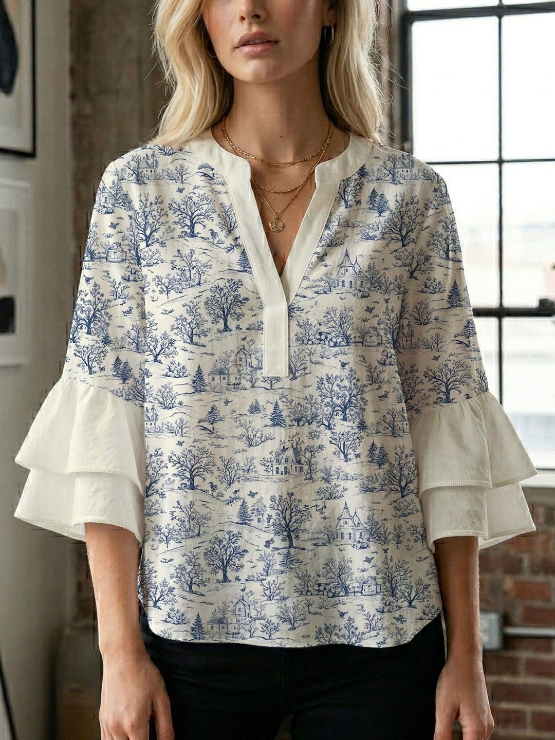 Damen Bluse mit wunderschönen floralem Design Echo Archiv