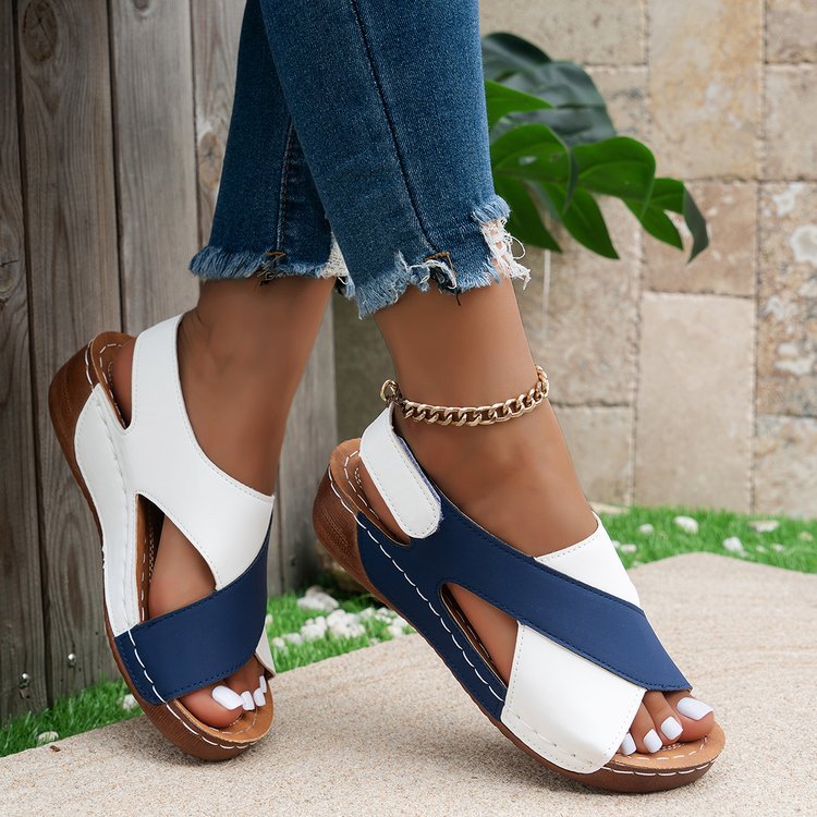 Damen  orthopädische Keilsandalen mit Memory-Foam und verstellbarem Fersenriemen Echo Archiv