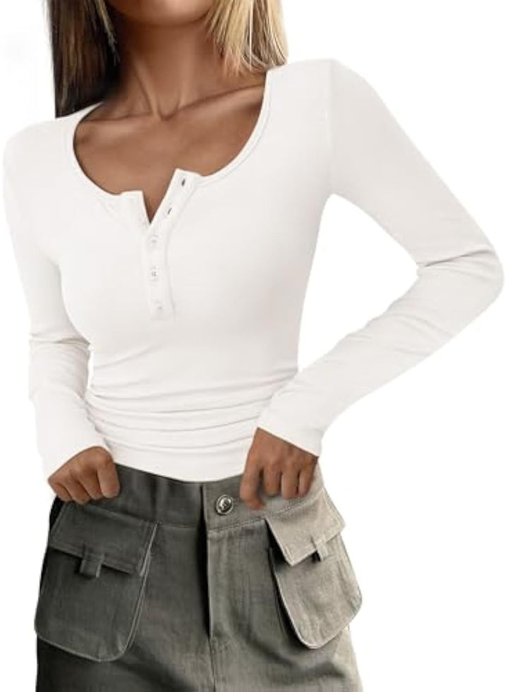 Damen Langarmshirt mit Knopfdetails Echo Archiv