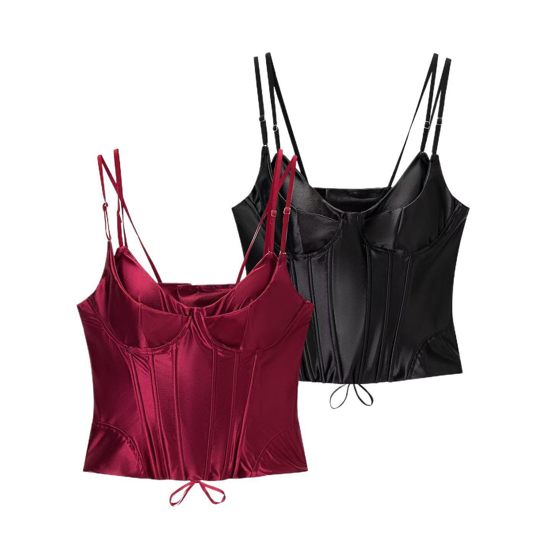Damen Corsagenoberteil mit luxuriösem Satin-Finish und verstellbaren Trägern Echo Archiv