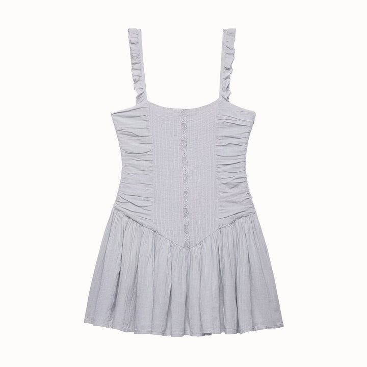 Damen sommerliches Minikleid mit feinen Rüschendetails und strukturierter Passform Echo Archiv