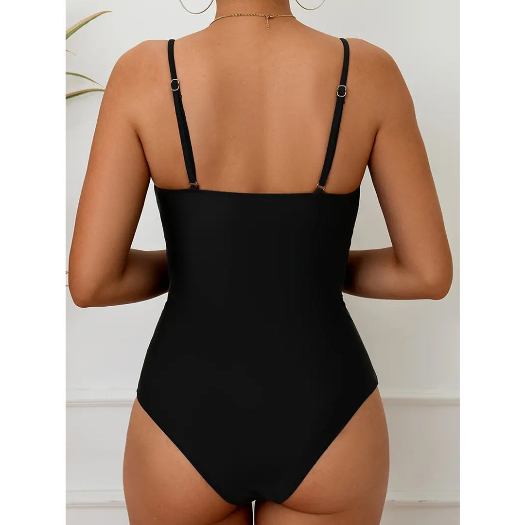 Damen Eleganter Einteiler Badeanzug mit raffiniertem Bund Echo Archiv