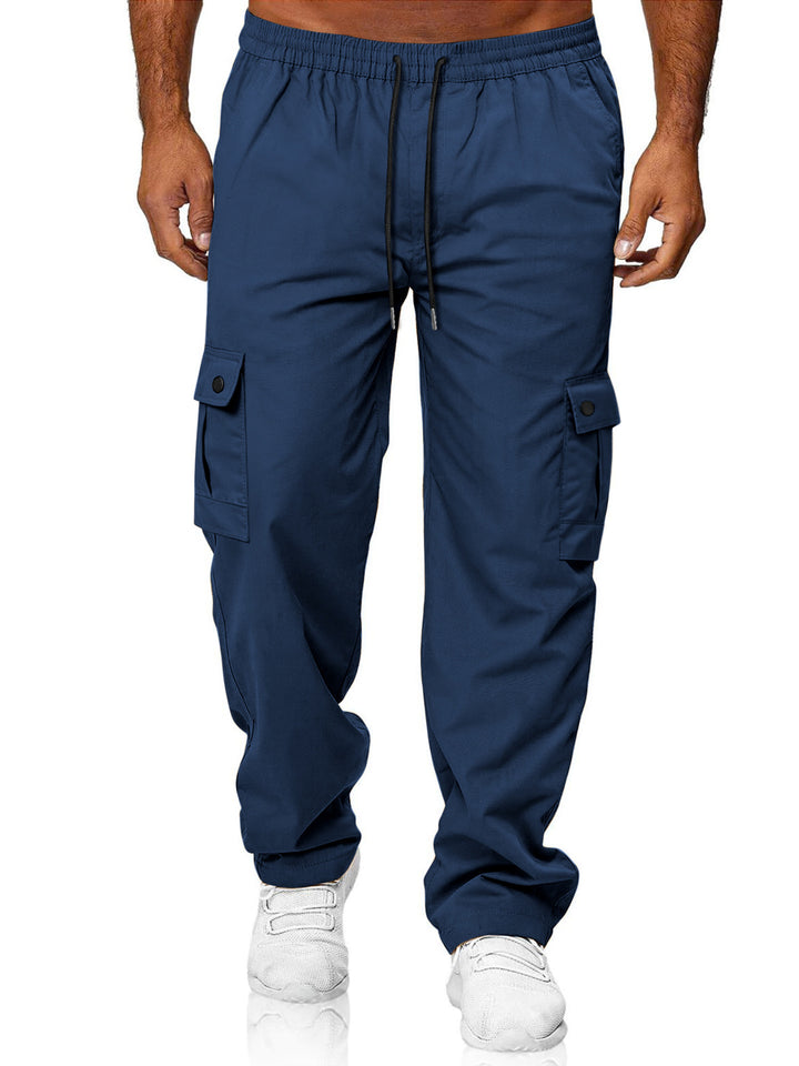 Herren Relaxed-Fit Cargo-Jogger mit elastischem Bund, Kordelzug und Klappentaschen – Bravaro