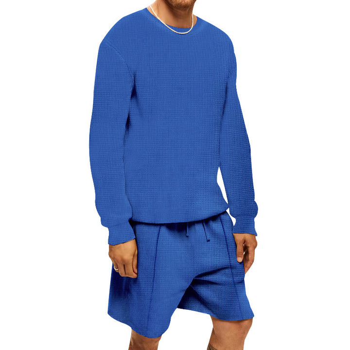 Herren lässiges Sweatshirt- und Shorts-Set mit strukturiertem Design Echoarchiv