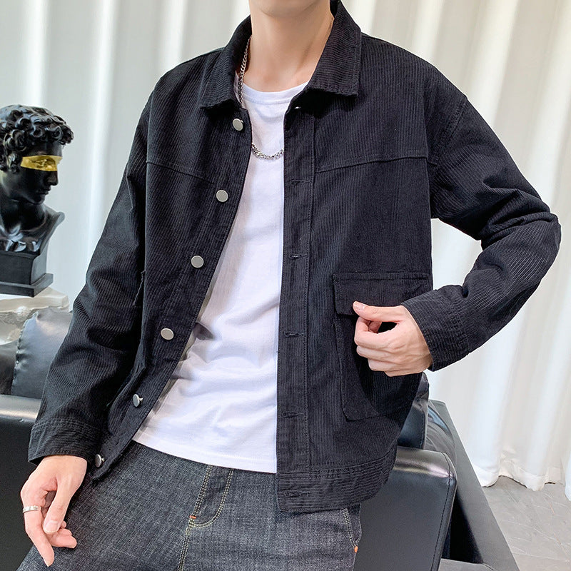Herren Cordjacke im Overshirt‑Style mit aufgesetzten Pattentaschen – Taviero