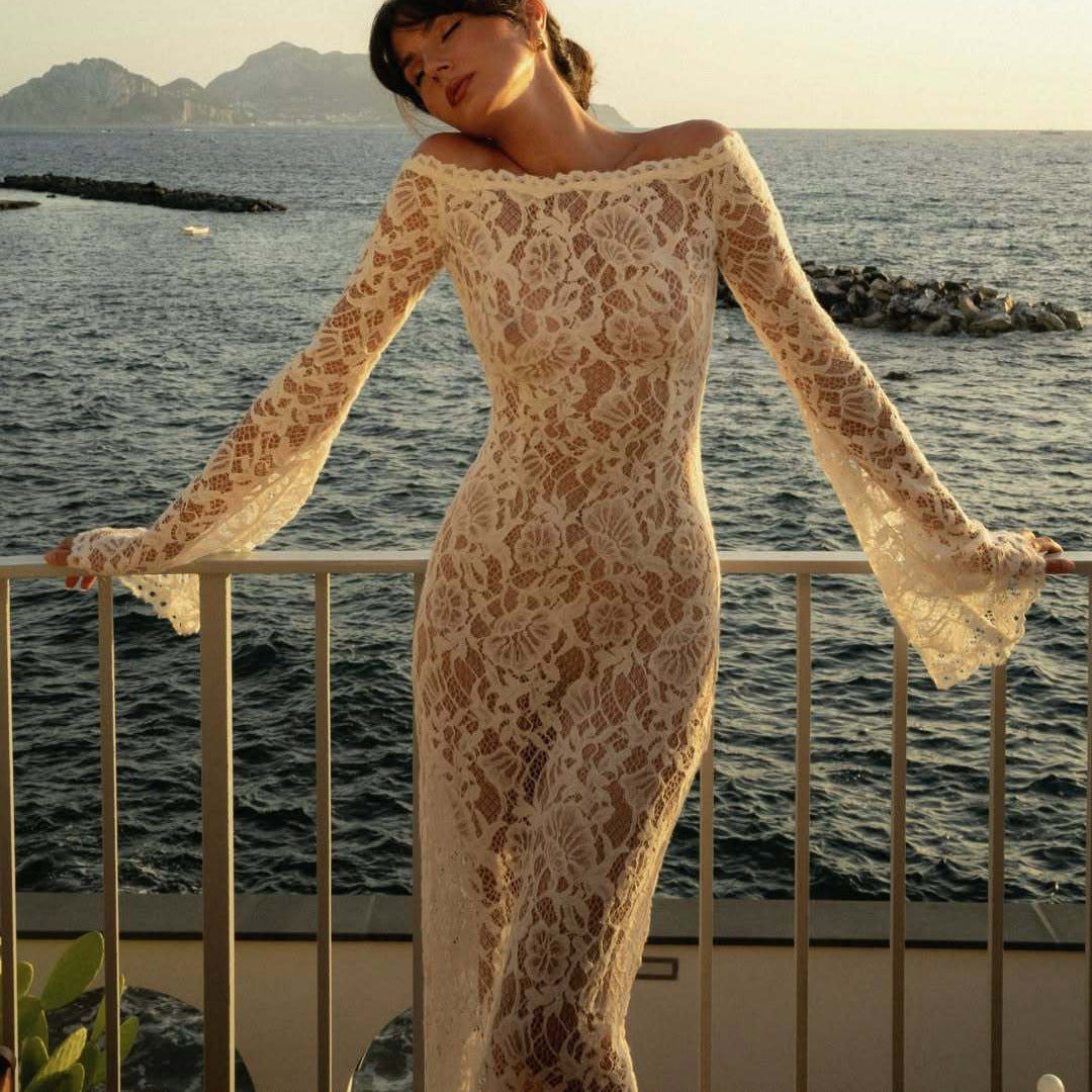 Damen Spitzenkleid mit Off-Shoulder-Design Echo Archiv