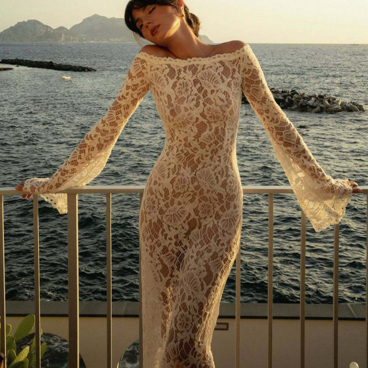 Damen Spitzenkleid mit Off-Shoulder-Design Echo Archiv