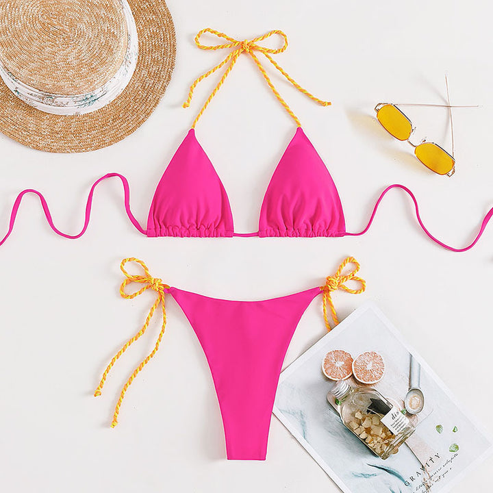 Damen Triangel-Bikini mit verstellbaren Trägern und bunten Akzenten Echo Archiv