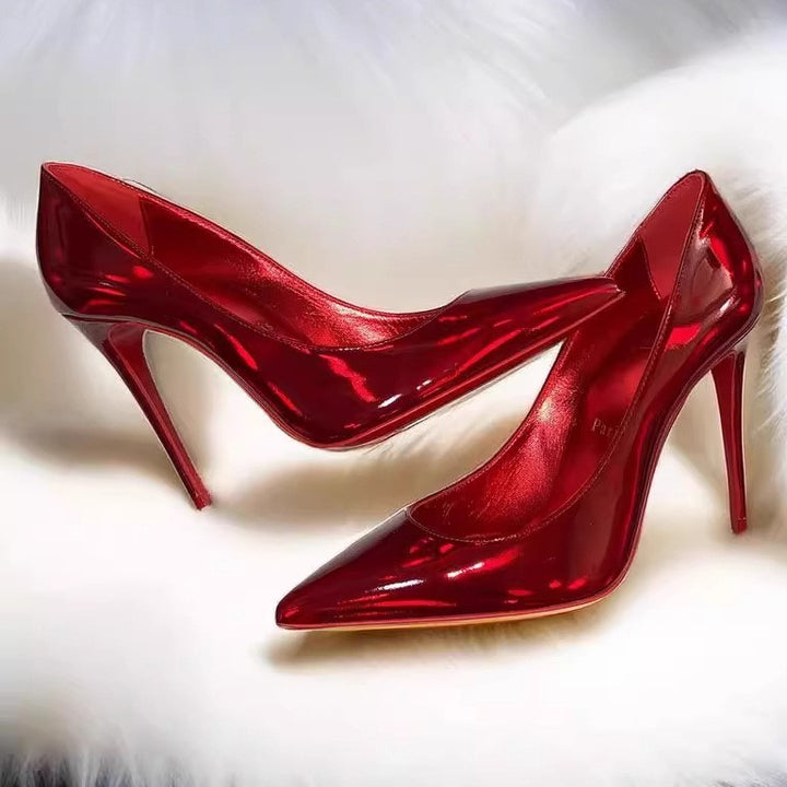 Damen spitze Lack-Pumps mit hohem Stiletto-Absatz – Lioré