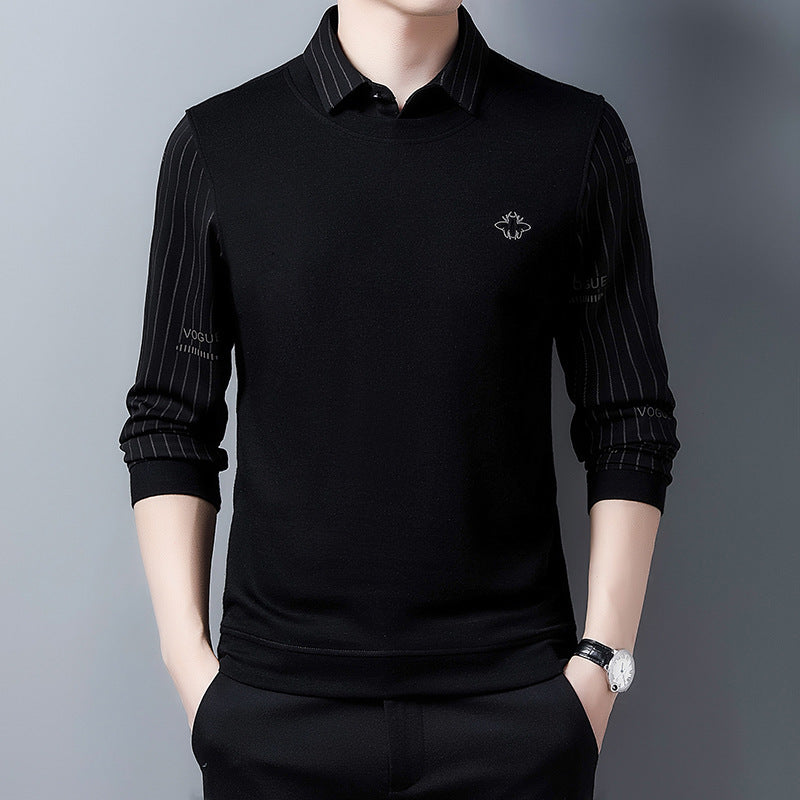 Herren elegantes Sweatshirt mit Hemdkragen Echoarchiv