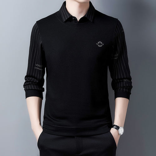Herren elegantes Sweatshirt mit Hemdkragen Echoarchiv