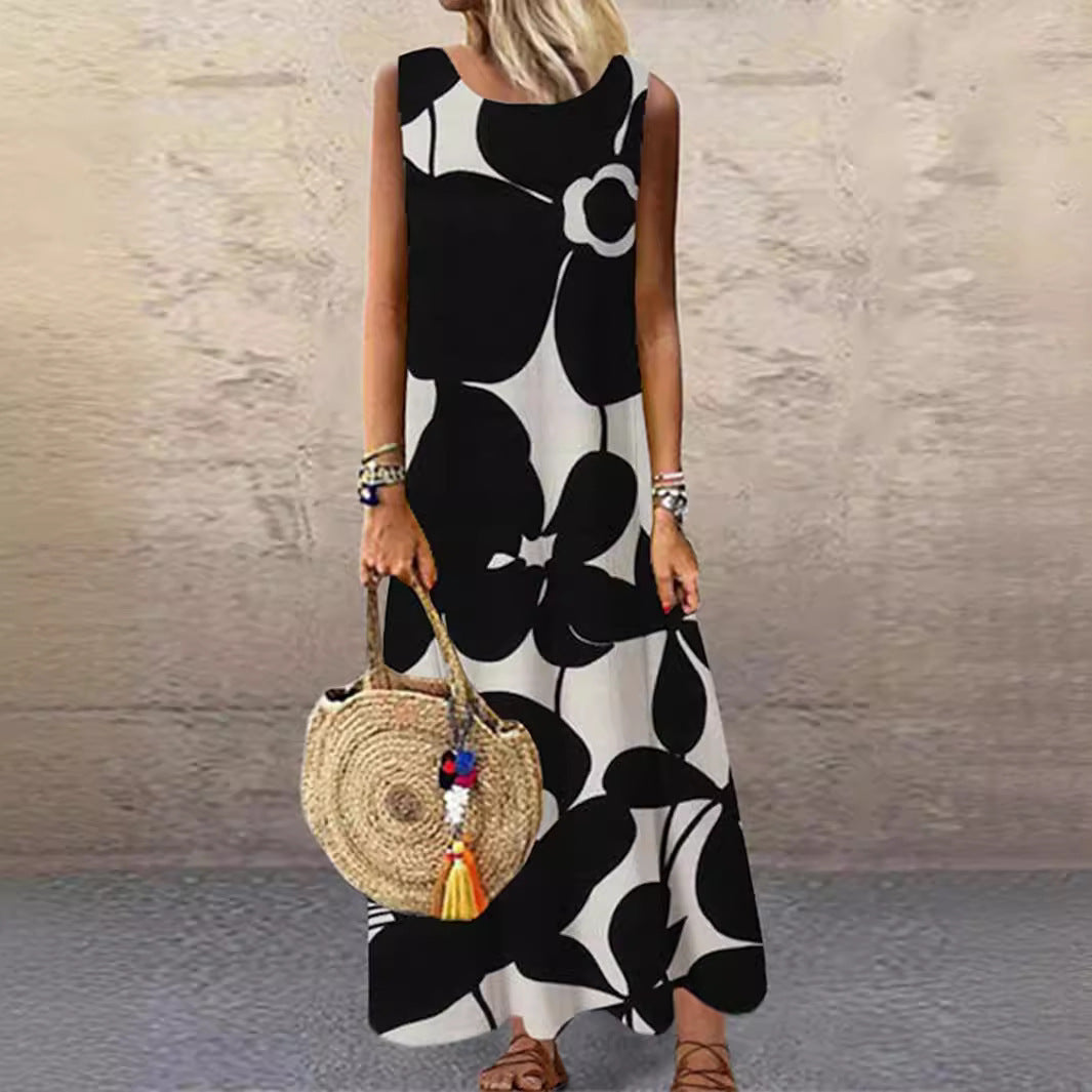 Damen Maxikleid mit floralem Muster Echoarchiv
