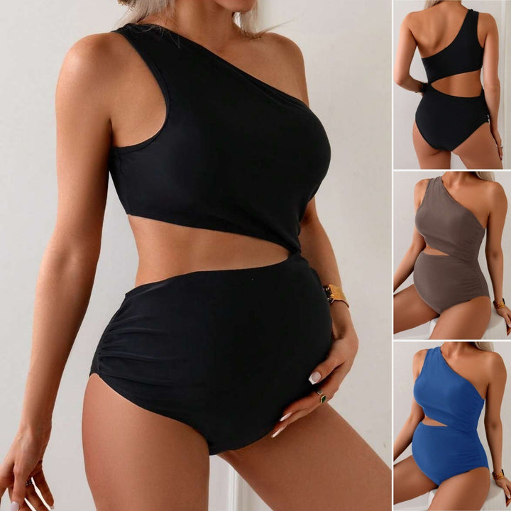 Damen Einseitiger Badeanzug mit kreativen Cut-Outs Echo Archiv