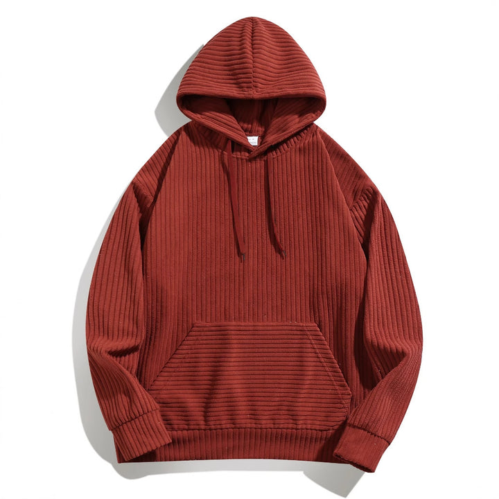 Herren Kapuzenpullover mit strukturierter Ripp-Textur und praktischen Taschen Echoarchiv