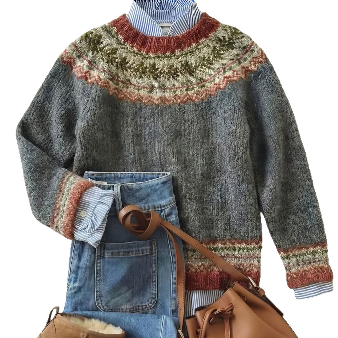 Damen Modischer Pullover mit Fair-Trade-Muster – Mavelle