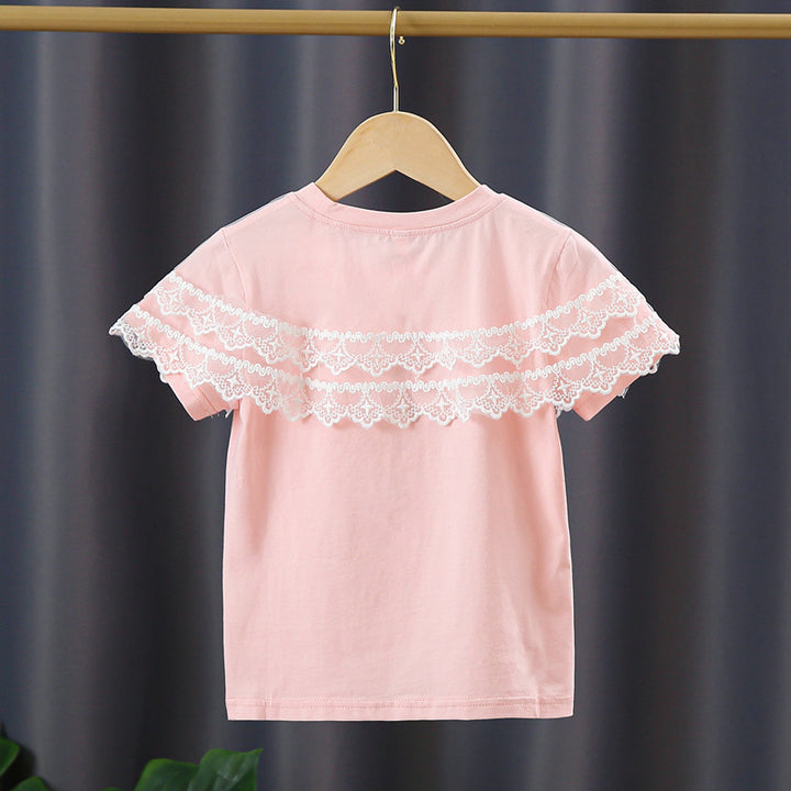 Mädchen T-Shirt mit Spitzenärmeln Echo Archiv