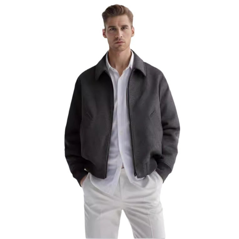 Herren farbenfrohe Fleece-Bomberjacke mit seitlichen Taschen Echoarchiv