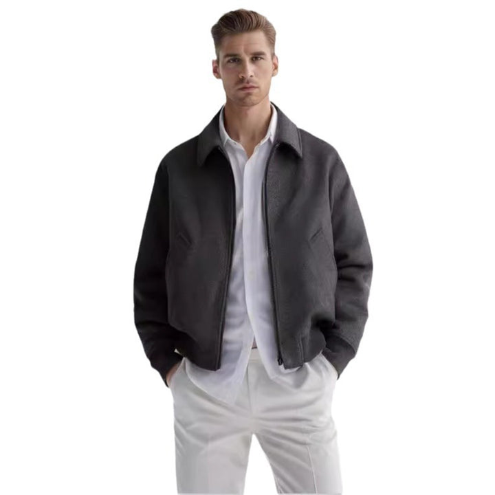 Herren farbenfrohe Fleece-Bomberjacke mit seitlichen Taschen Echoarchiv