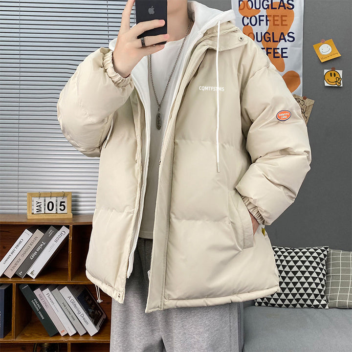 Herren gesteppte Winterjacke mit abnehmbarer Kapuze und weichem Innenfutter Echoarchiv