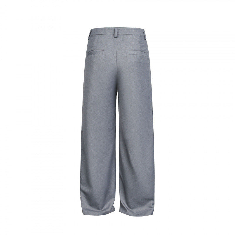 Damen Weite Bundfalten-Hose mit hoher Taille und sichtbarer Knopfleiste Echo Archiv