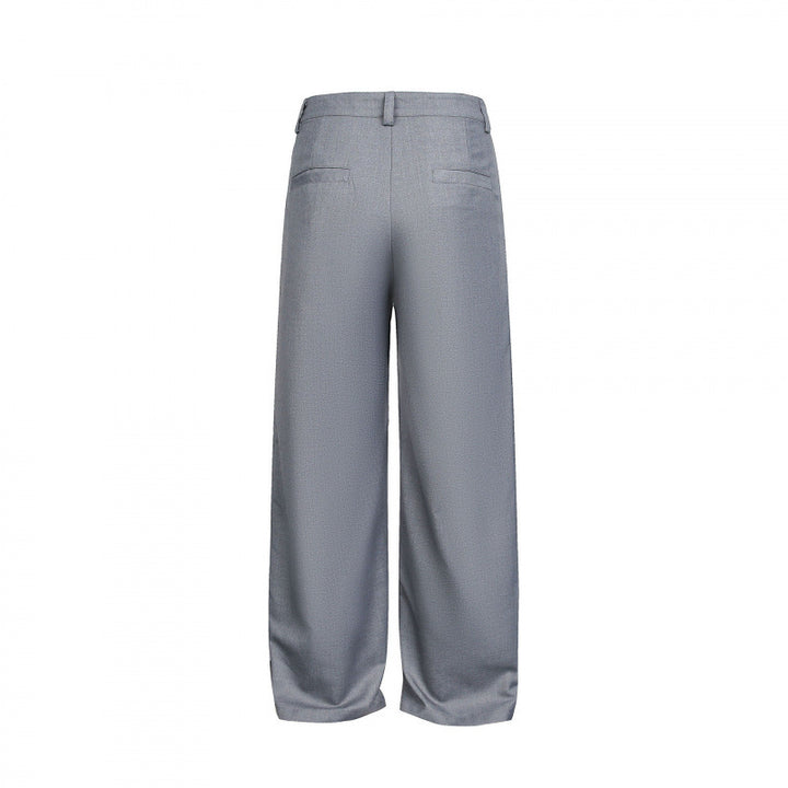 Damen Weite Bundfalten-Hose mit hoher Taille und sichtbarer Knopfleiste Echo Archiv