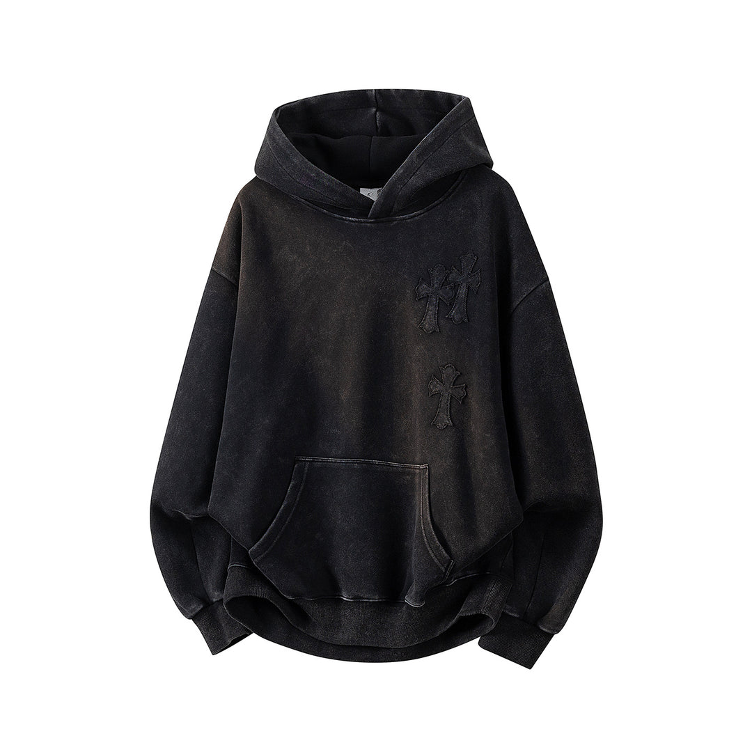 Unisex Oversize Kapuzenpullover mit handschriftlichem Grafik-Print, Kängurutasche & geripptem Saum Echoarchiv