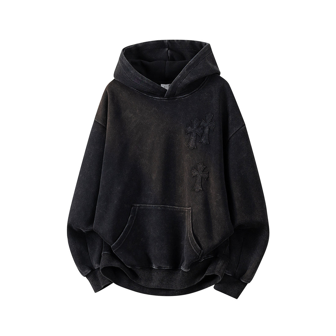 Unisex Oversize Kapuzenpullover mit handschriftlichem Grafik-Print, Kängurutasche & geripptem Saum Echoarchiv