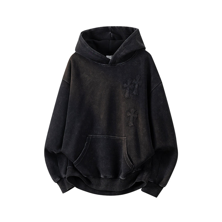 Unisex Oversize Kapuzenpullover mit handschriftlichem Grafik-Print, Kängurutasche & geripptem Saum Echoarchiv