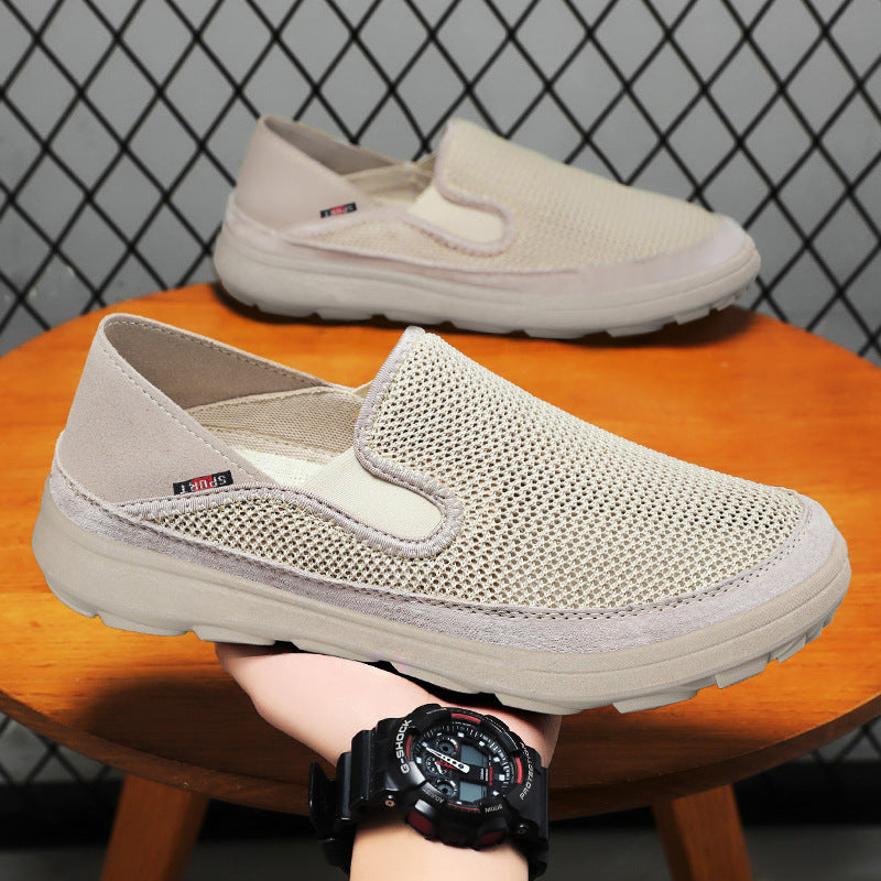 Herren nan atmungsaktiver Mesh-Slip-On mit Velourslederbesatz, elastischem Einstieg und griffiger Outdoor-Profilsohle Echo Archiv
