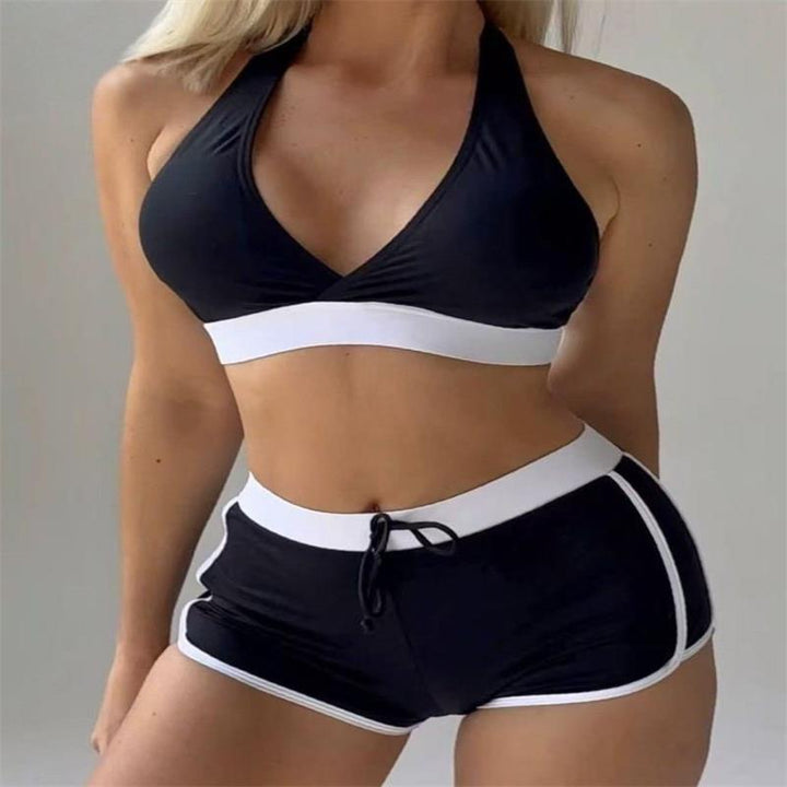 Damen Sport-Bikini-Set mit verstellbaren Trägern und hochgeschnittenen Shorts Echo Archiv