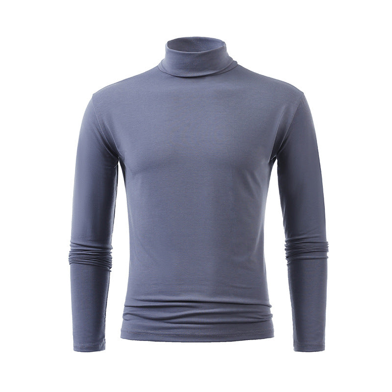 Herren nan schlankes Rollkragen-Langarmshirt aus feinem Baumwoll-Stretch Slim Fit Echo Archiv