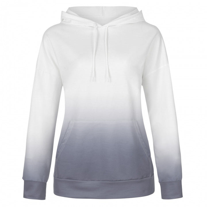 Damen Oversize Kapuzenpullover mit Dip-Dye Farbverlauf und Kängurutasche – Auréline