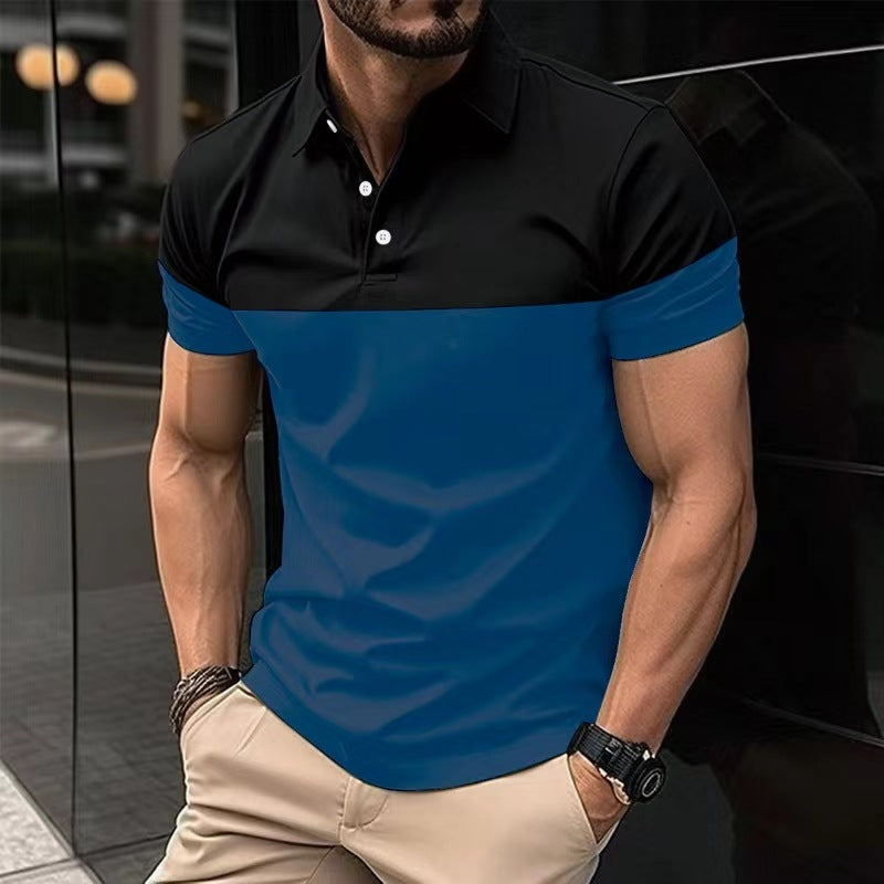 Herren Polo-Shirt mit moderner Farbblockgestaltung Echoarchiv