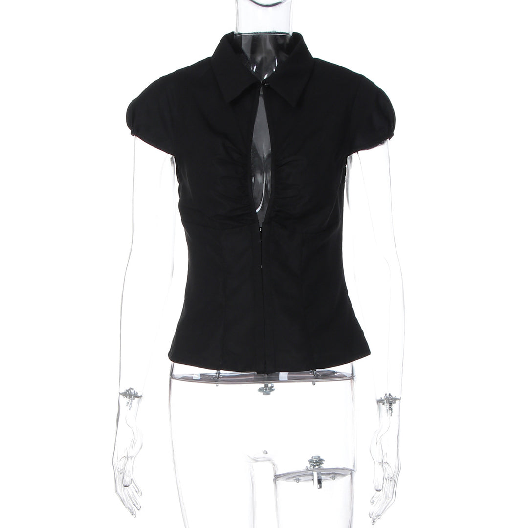 Damen Elegantes tailliertes Blusenshirt mit einem Reißverschluss Echo Archiv