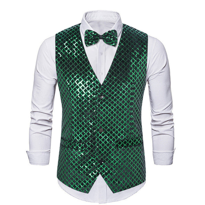Herren Glitzernde Smokingset-Weste mit Fliege Echoarchiv