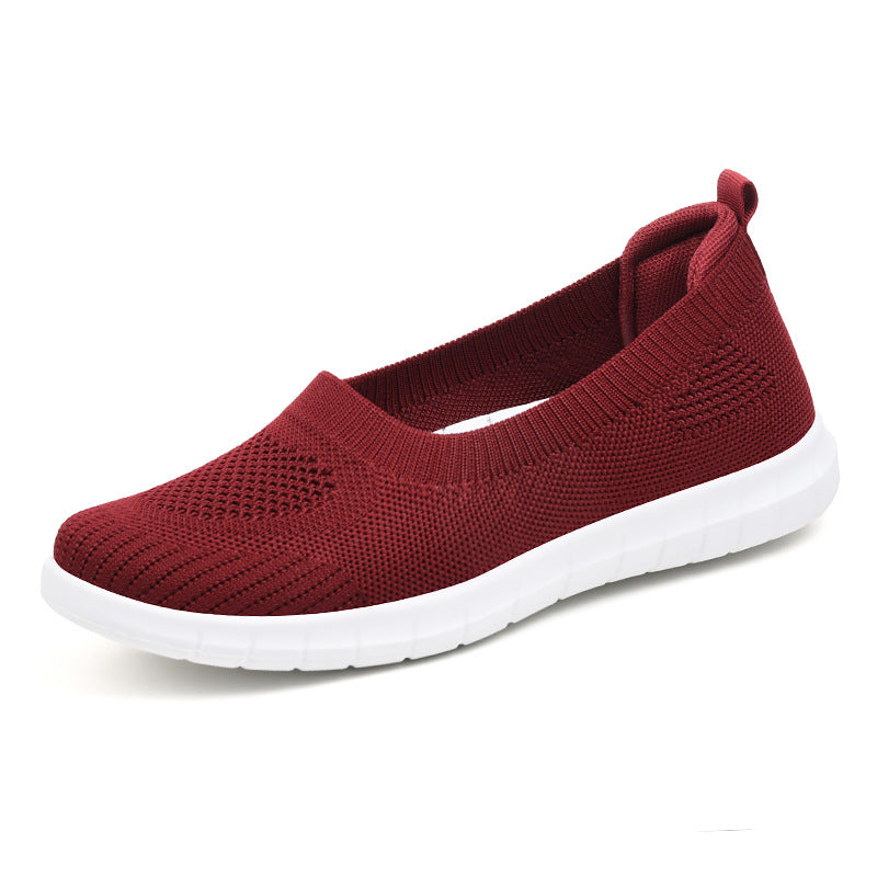 Damen nan atmungsaktive Strick-Ballerina-Slipper mit nahtlosem Sockeneinstieg, orthopädischem Memory-Fußbett und flexibler EVA-Laufsohle Echo Archiv