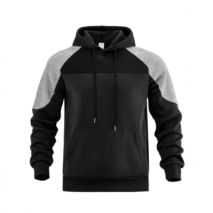Herren sportlicher Kapuzenpullover mit geometrischen Akzenten und Kängurutasche Echoarchiv