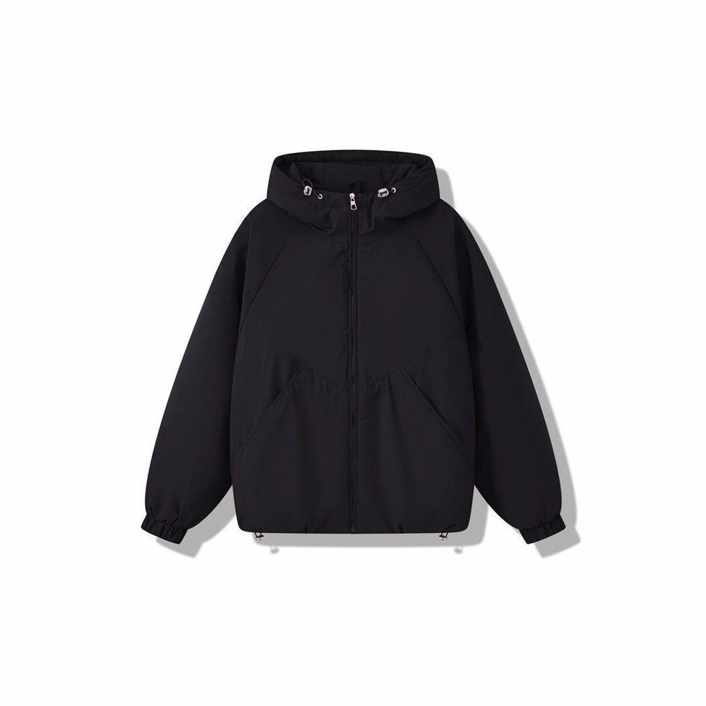 Damen Leicht wattierte Kapuzenjacke mit Raglanärmeln, elastischen Bündchen und verstellbarem Saum – Célinea