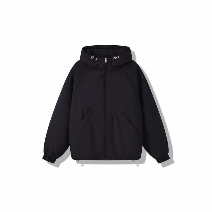 Damen Leicht wattierte Kapuzenjacke mit Raglanärmeln, elastischen Bündchen und verstellbarem Saum – Célinea