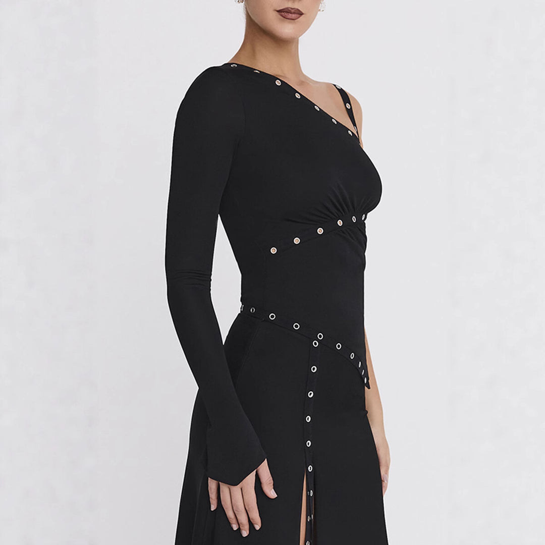 Damen Elegantes Oberteil mit asymmetrischem Schnitt und dekorativen Ösen Echo Archiv