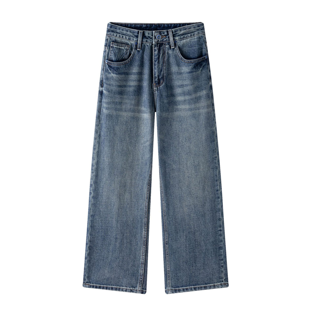 Damen Hochbund-Jeans mit weitem Bein und Vintage-Waschung Echo Archiv