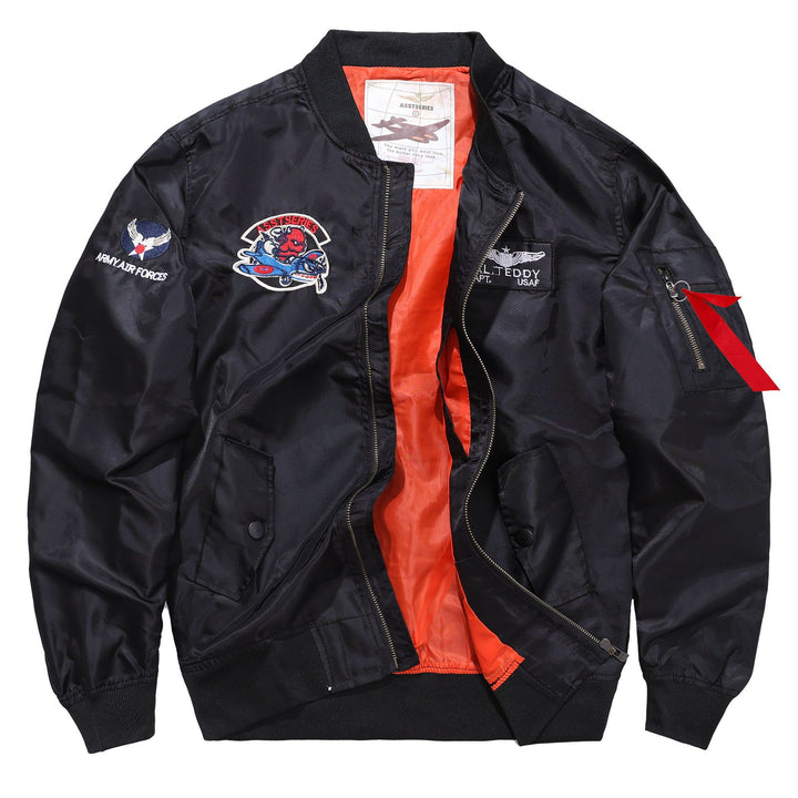 Men's military patch nylon pilot bomber jacket – Brevano