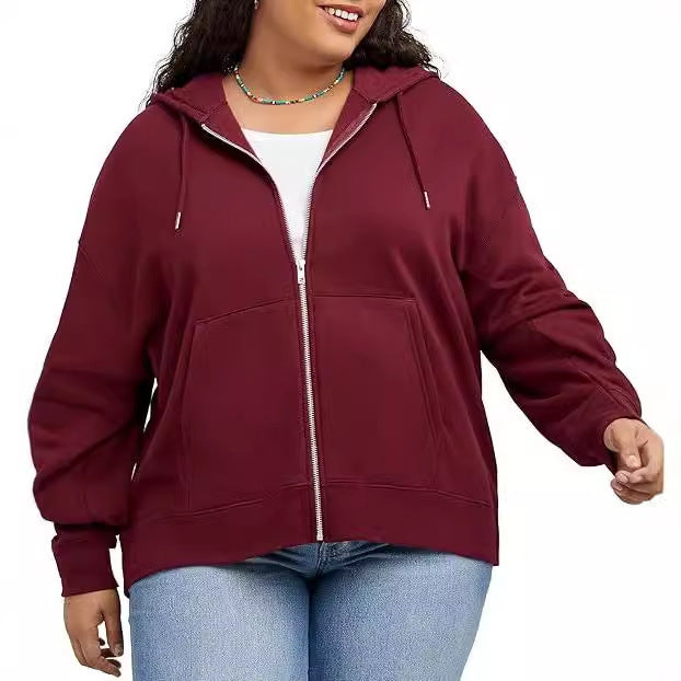 Damen nan Kapuzenjacke mit durchgehendem Reißverschluss, Kängurutasche und entspannter Passform Echo Archiv