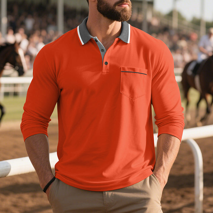 Herren Poloshirt mit trendigem Design und bequemen langen Ärmeln Echoarchiv