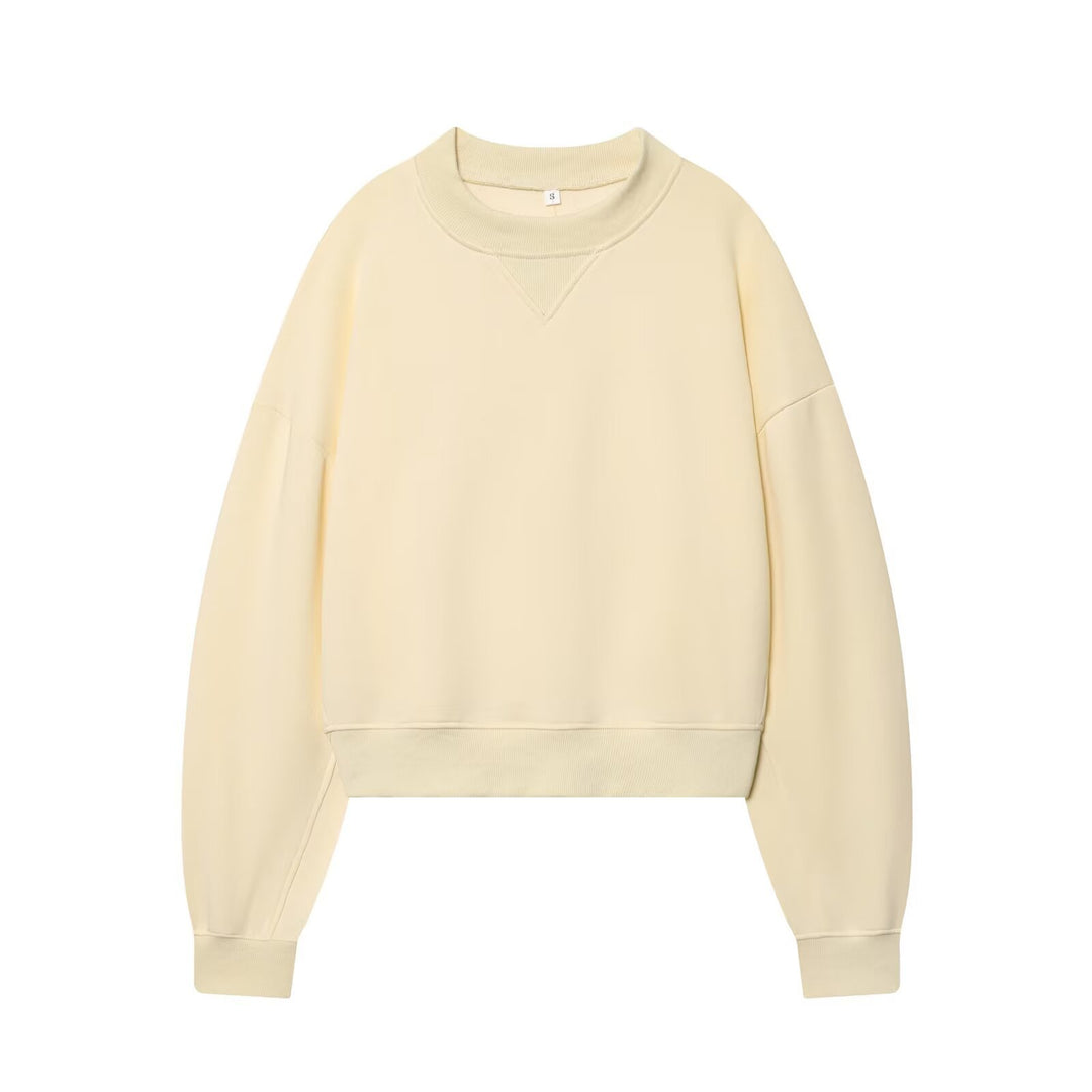 Damen Oversized kurzgeschnittenes Sweatshirt mit geripptem Halsausschnitt Echo Archiv