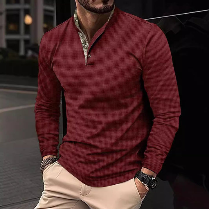Herren Langarmshirt mit exklusivem Kragen-Design Echoarchiv