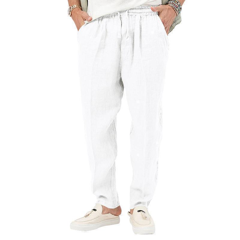 Herren Lockere Leinenhose mit elastischem Bund Echoarchiv