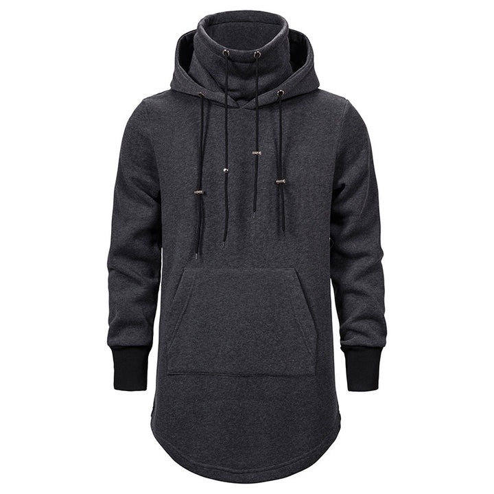 Herren modischer Hoodie mit asymmetrischem Kragen und praktischer Kängurutasche Echoarchiv
