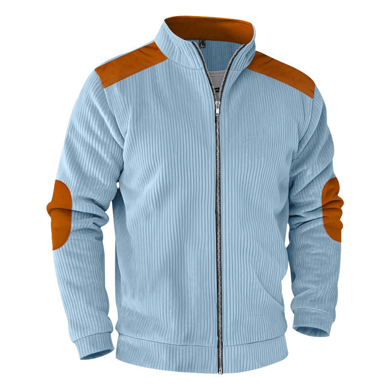 Herren sportliche Jacke mit strukturierten Ärmeln und Stehkragen Echoarchiv